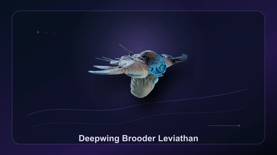 Subnautica 2 Deepwing Brooder Leviathan creature render showing the leviathan watch profile.