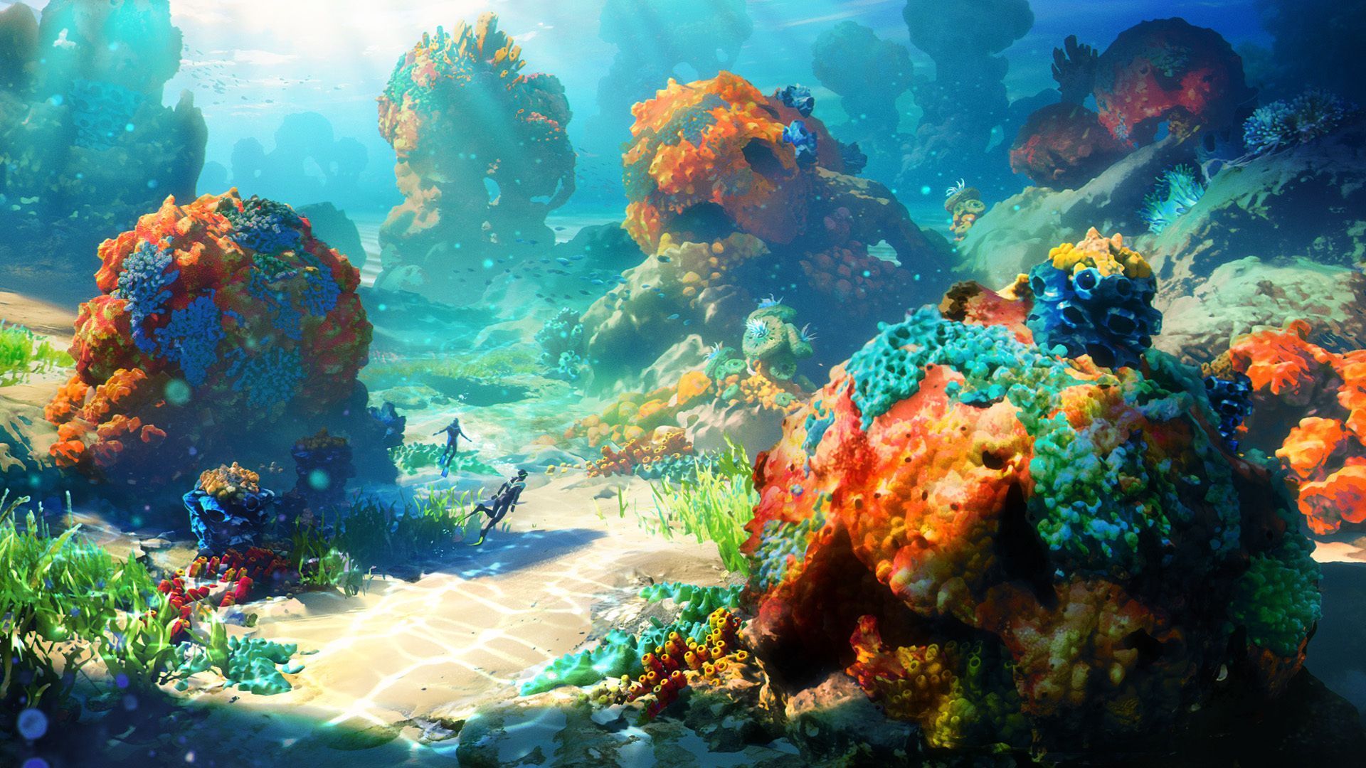 Official Unknown Worlds Subnautica 2 Coral Gardens concept art used for food and survival recipe context.