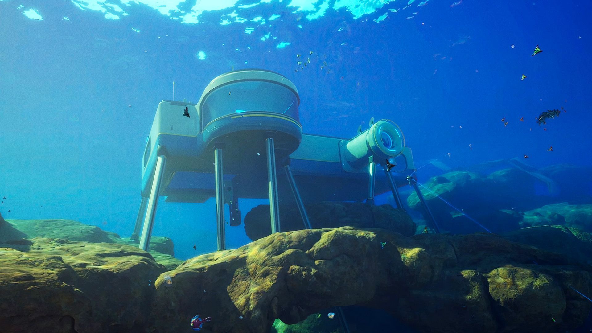 Official Unknown Worlds Subnautica 2 Dev Vlog 6 base-building image used for recipe planning.